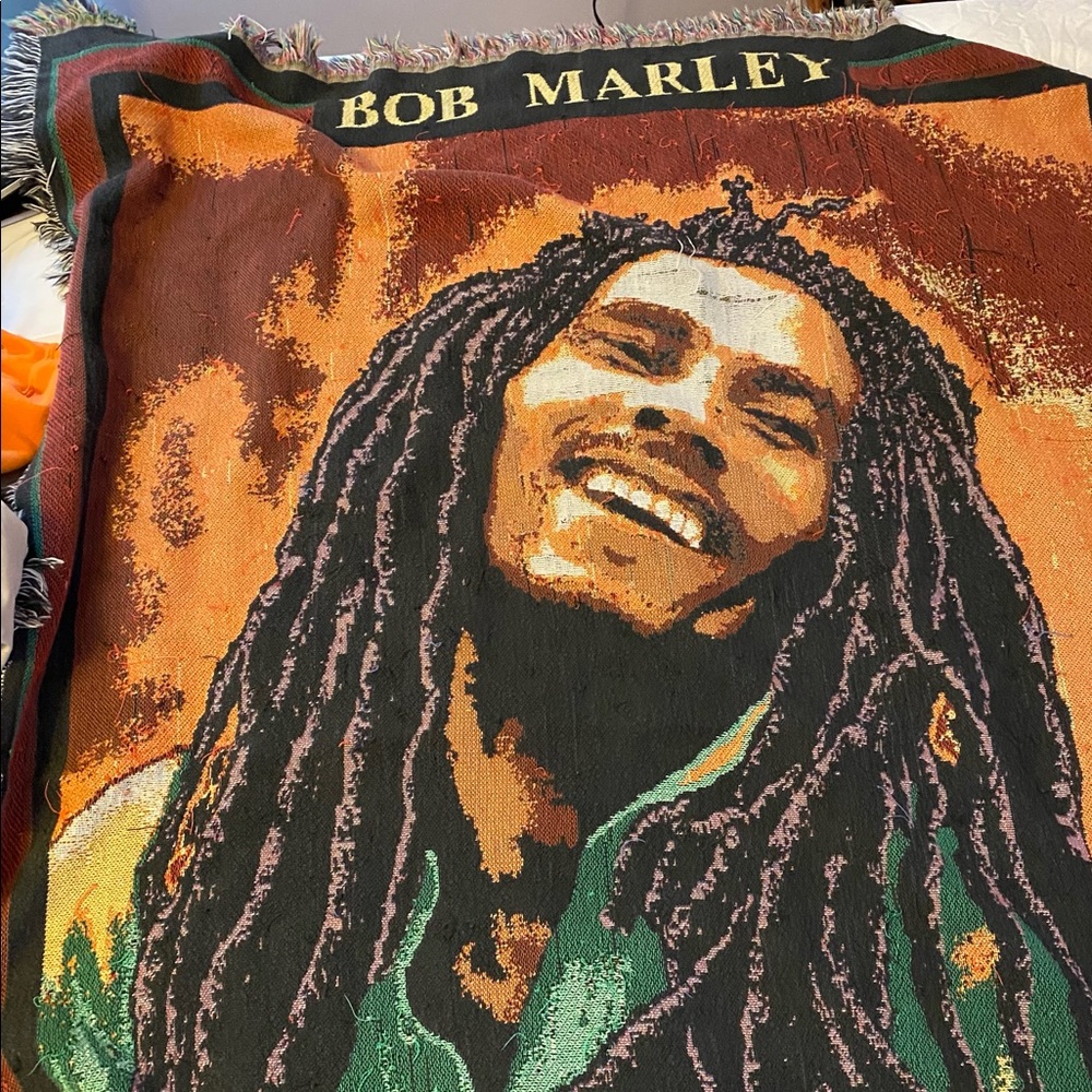 VINTAGE BOB MARLEY BLANKET FROM RUG BARN MID 90s